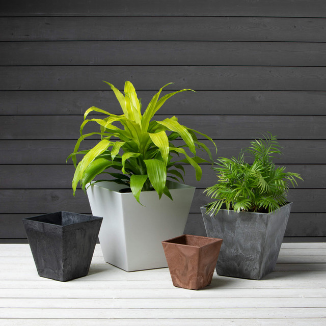 Ella Square Planter 8″ – Artstone Black